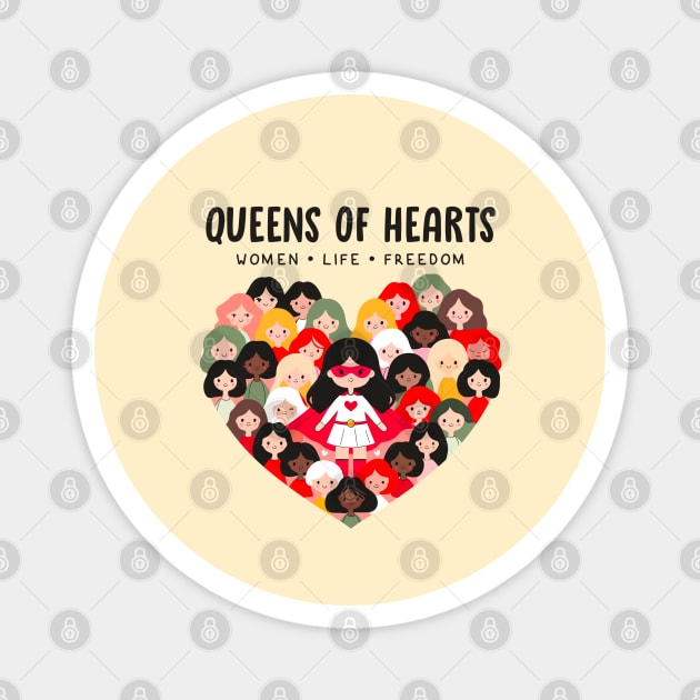 QUEENS OF HEARTS Magnet by Fabrik